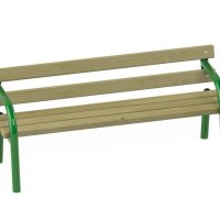 Stationary pipe bench with backrest 5006