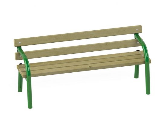 Stationary pipe bench with backrest 5006