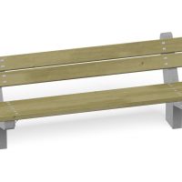 Bench on concrete frame with backrest 5009