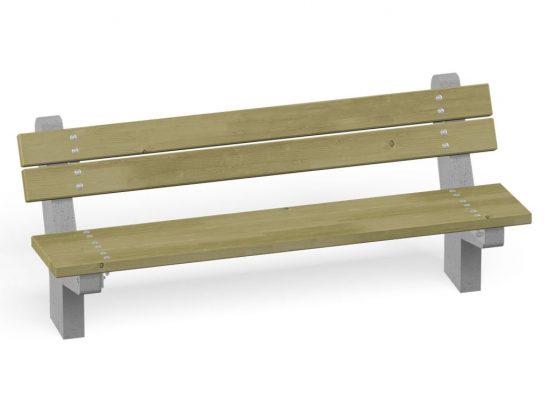 Bench on concrete frame with backrest 5009