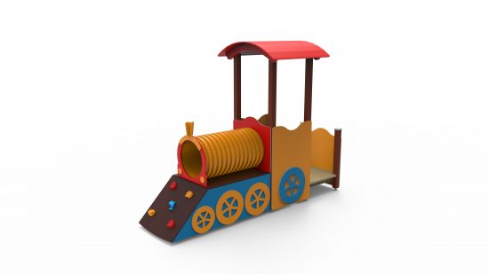 Train engine with the tunnel