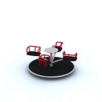 Four armed roundabout with a plate