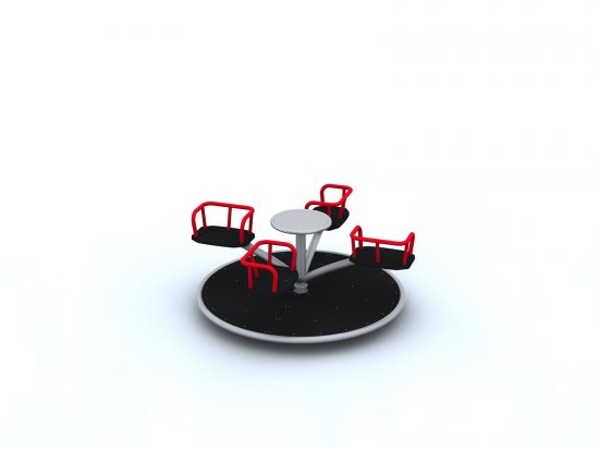 Four armed roundabout with a plate