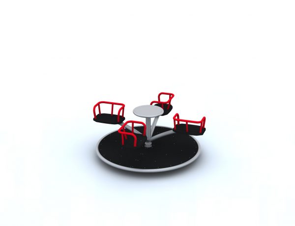 Four armed roundabout with a plate