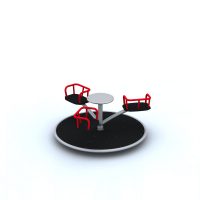 Three armed roundabout with a plate